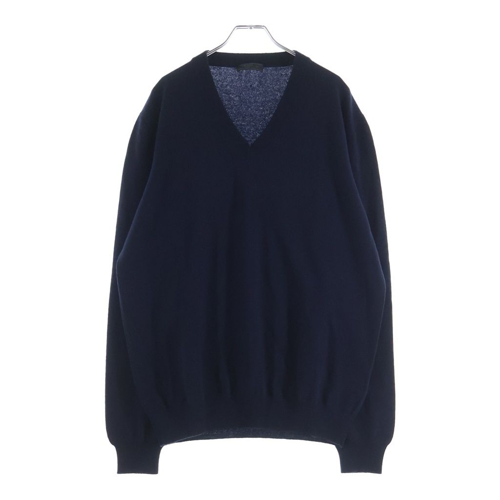 PRADA (プラダ) カシミヤウール Vネックニットセーター ネイビー UMA216