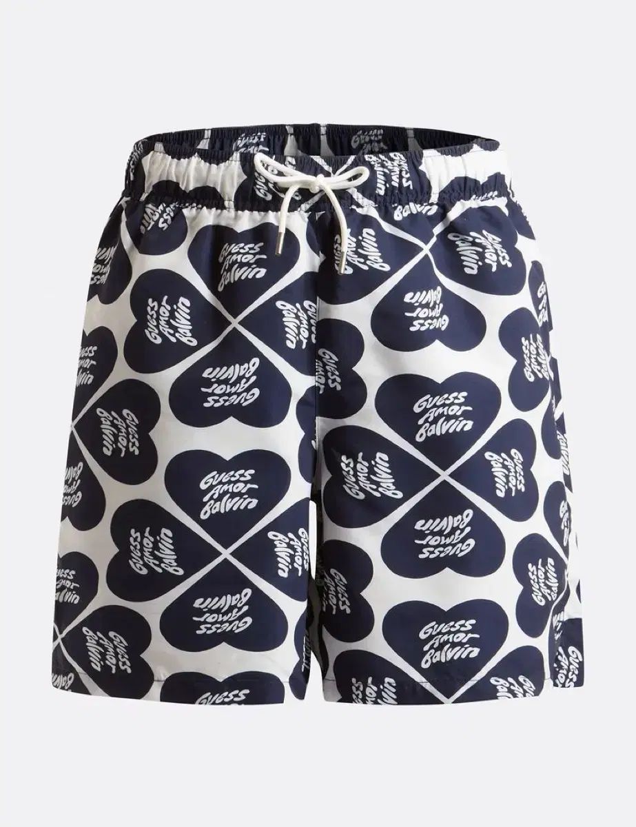 GUESS × J Balvin ハート パータン ハーフパンツ 新品 スイミングパンツ 水着