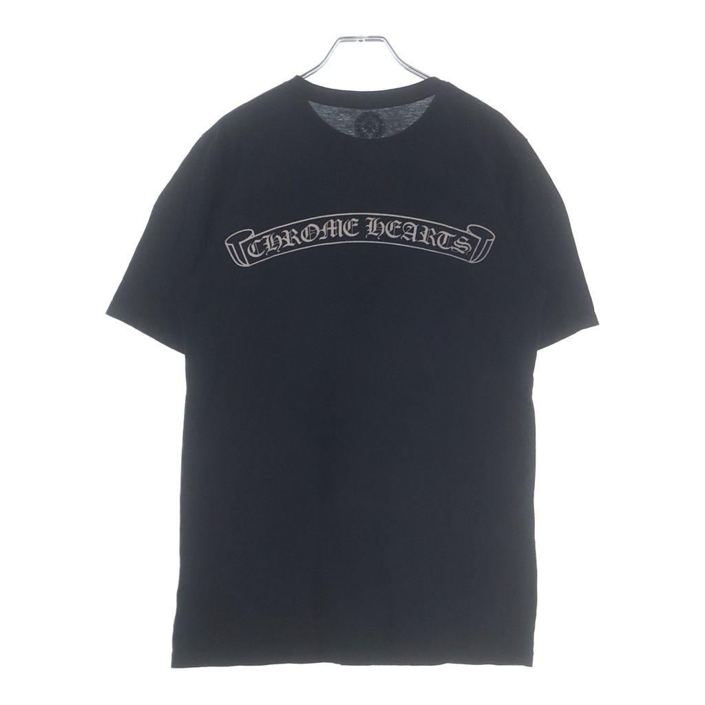 CHROME HEARTS (クロムハーツ) OLD CH T-SHIRT オールド 胸ホースシュー バックスクロールラベル プリントTシャツ 半袖クルーネックカットソー ブラック