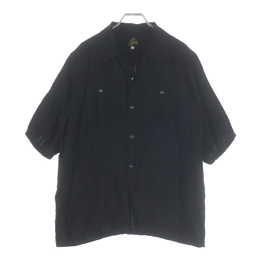 Needles (ニードルス) S/S Cowboy One-Up Shirt ストライプ 開襟 半袖シャツ ショートスリーブ ブラック 0T202