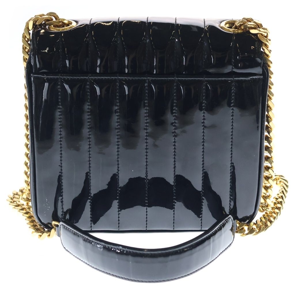 SAINT LAURENT PARIS (サンローランパリ) VICKY ヴィッキー パテントキルティングレザー チェーンショルダーバッグ ゴールド金具 ブラック BMB532612