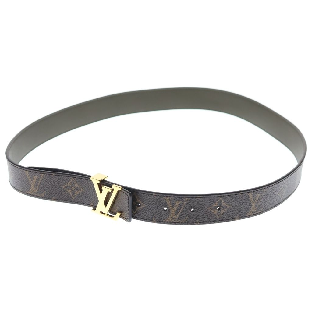 LOUIS VUITTON (ルイヴィトン) サンチュール リバーシブル ベルト カーキ×モノグラム M0351 ゴールド金具