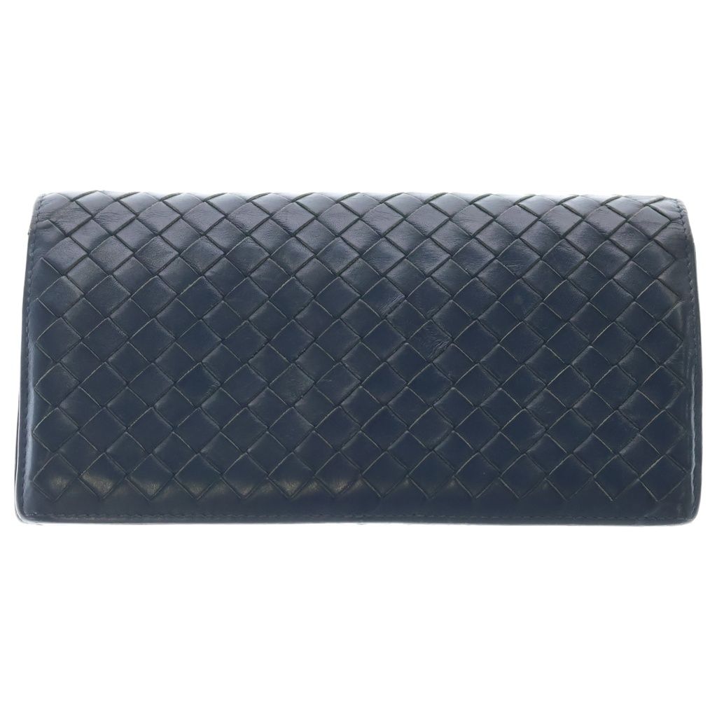 BOTTEGA VENETA (ボッテガヴェネタ) イントレチャート ライトトルマリン 二つ折り 長財布 ネイビー B03622107L