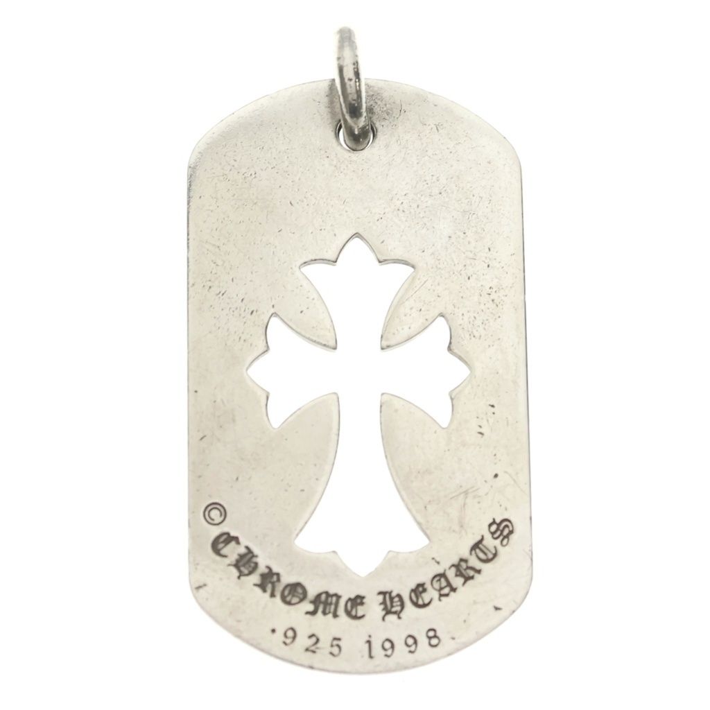 CHROME HEARTS (クロムハーツ) D TAG LRG CO CRS カットアウトクロスドッグタグ ラージ ペンダントトップ シルバー BCA239