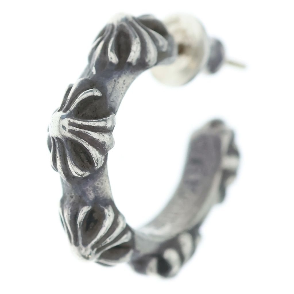 CHROME HEARTS (クロムハーツ) HOOP CROSS クロスバンド フープピアス シルバー BCA100