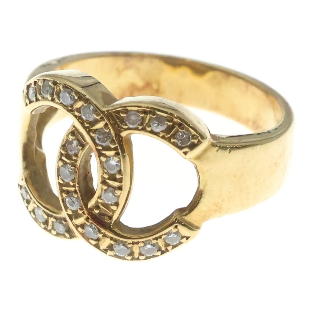 CHANEL (シャネル) ココマーク ダイヤ Au750 K18YG リング D0.15ct イエローゴールド