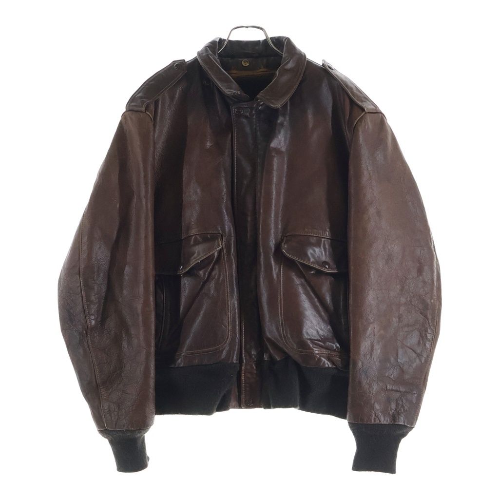 SCHOTT (ショット) 80S VINTAGE A-2 茶タグ USA製 ボアライナー レザー フライトジャケット ブラウン