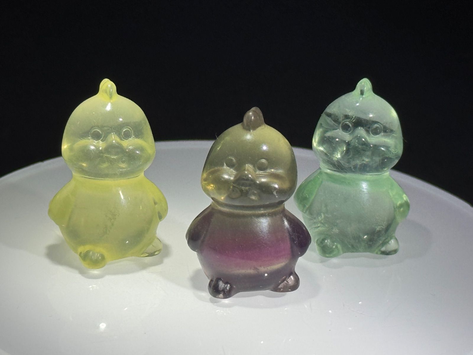 フローライト ヒヨコ 3点セット 天然石 置物 - メルカリ