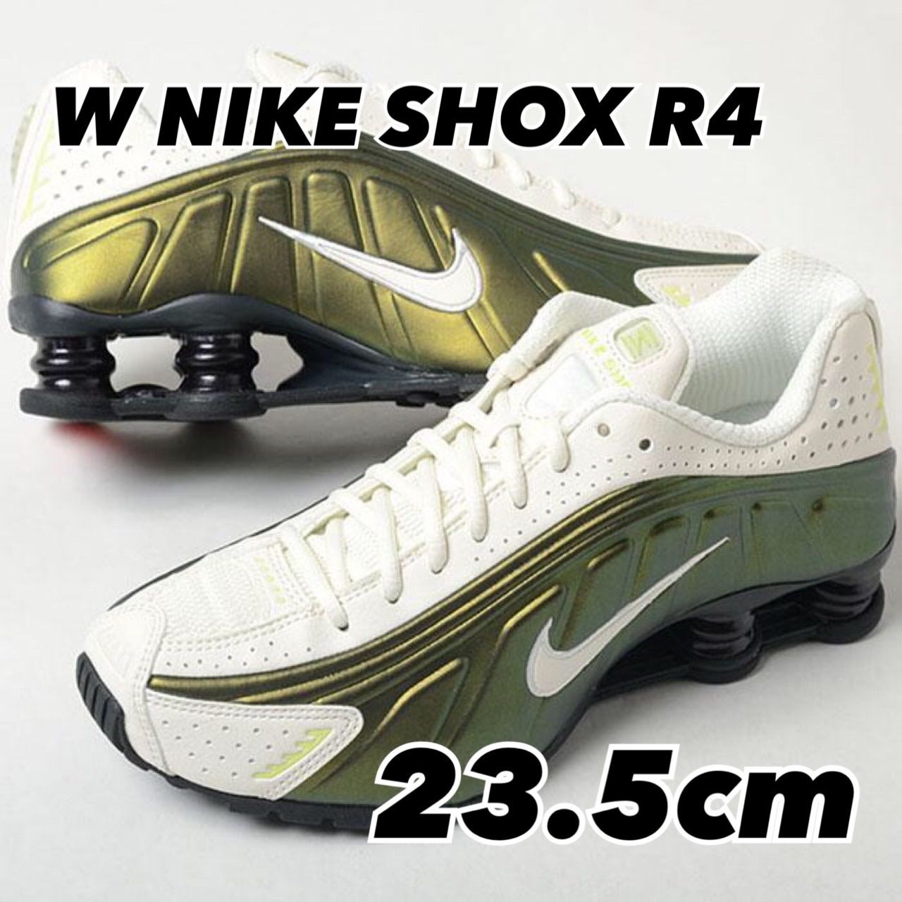 NIKE SHOX R4 ナイキ エア ショックス ウィメンズ SAIL/LT LEMON TWIST-OFF NOIR ib8062-133 23.5cm