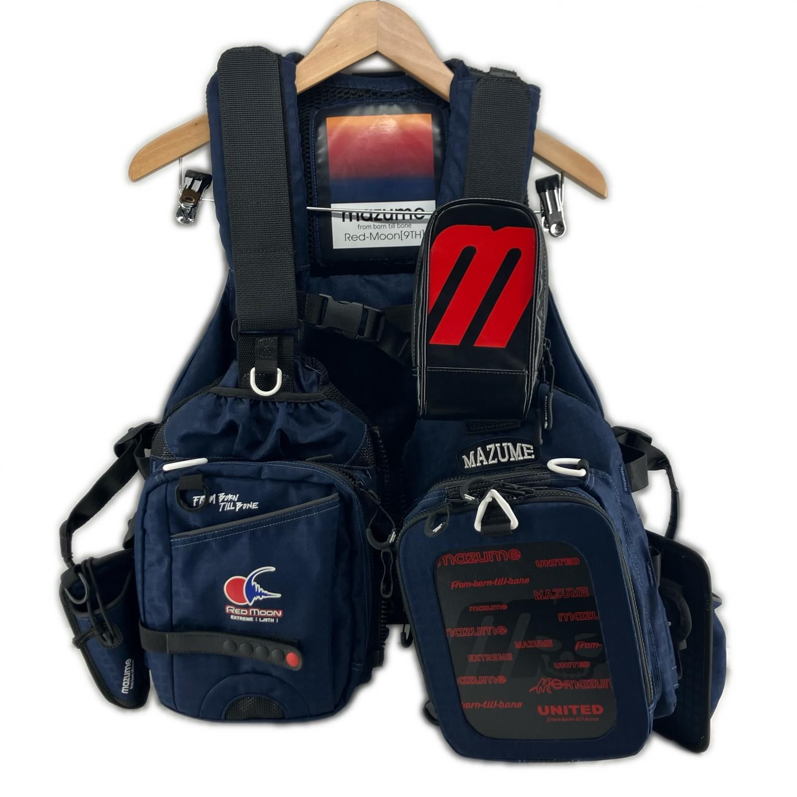 mazume マズメ 釣り用品 フィッシングベスト Red-Moon 9th ネイビー SIZE Free