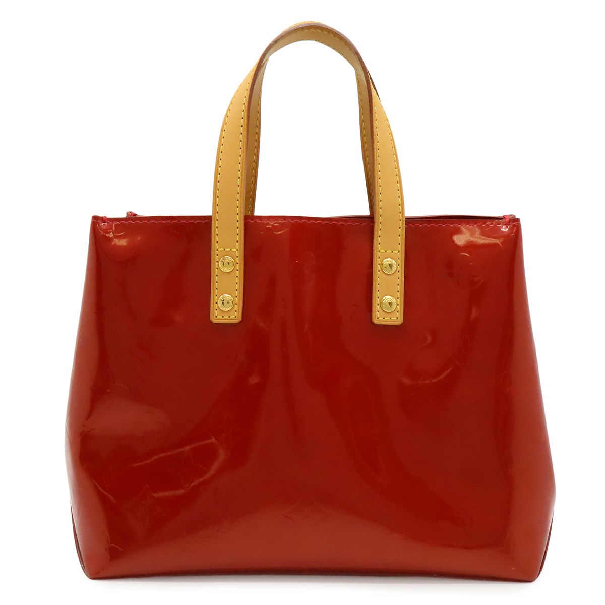 LOUIS VUITTON ルイ ヴィトン モノグラムヴェルニ リードPM ハンドバッグ ミニトート パテントレザー エナメル ポムダムール 赤 レッド M91990