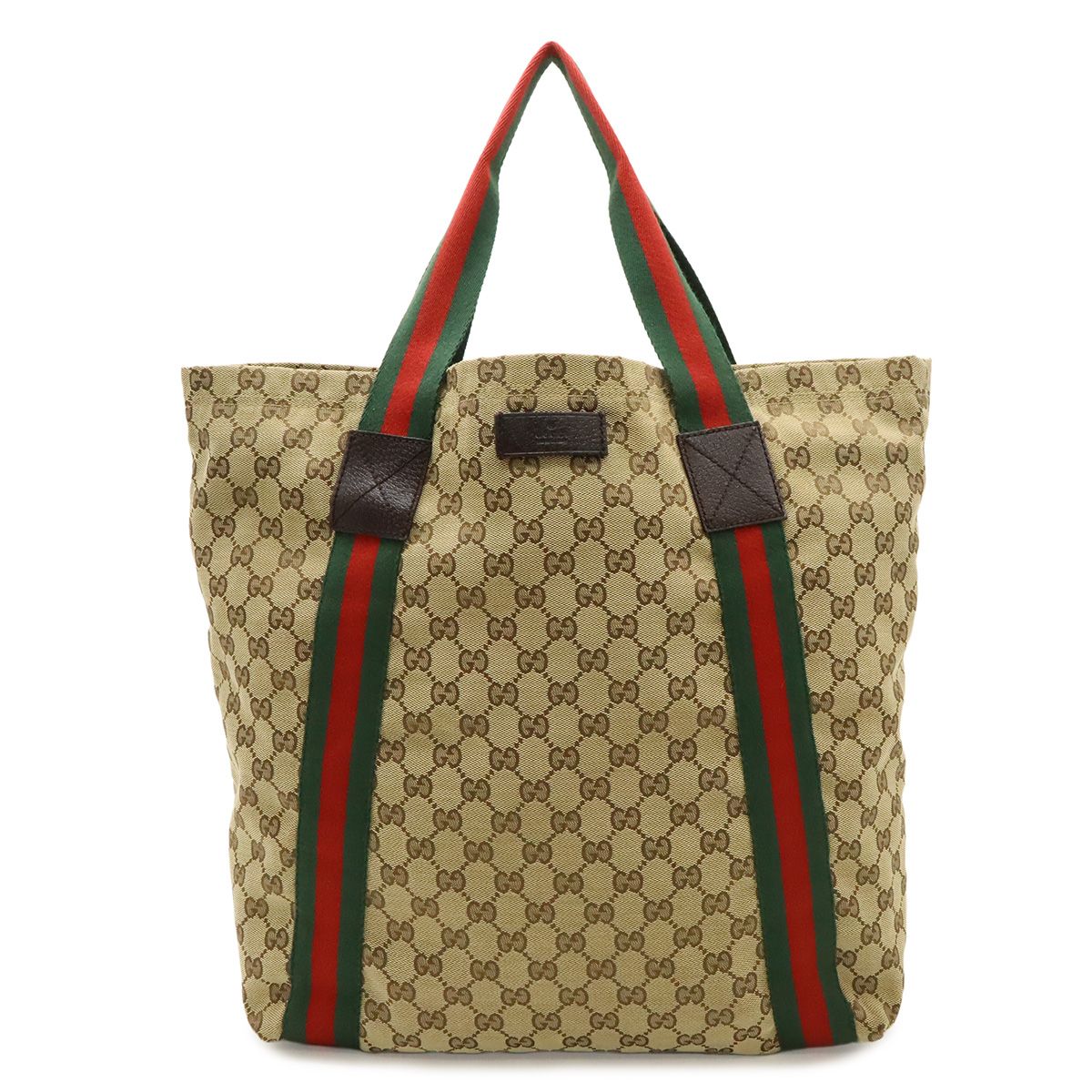 GUCCI グッチ GGキャンバス シェリーライン トートバッグ ショルダーバッグ ショルダートート レザー カーキベージュ グリーン レッド 189669