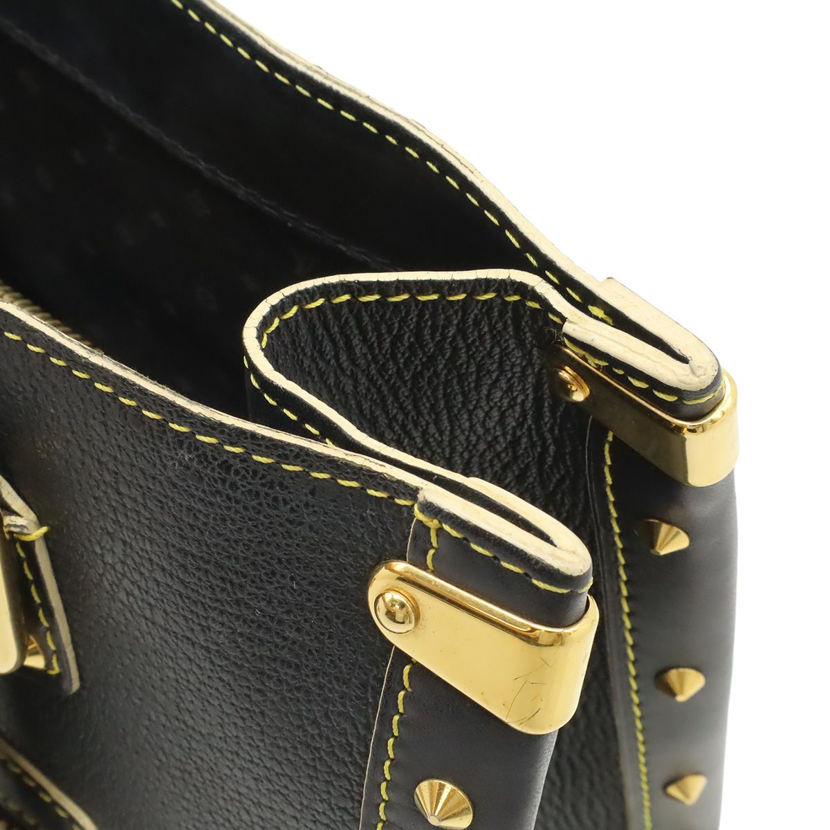LOUIS VUITTON ルイ ヴィトン スハリ ファビュロー トートバッグ ハンドバッグ スタッズ レザー ノワール 黒 ブラック M91812｜詳細画像