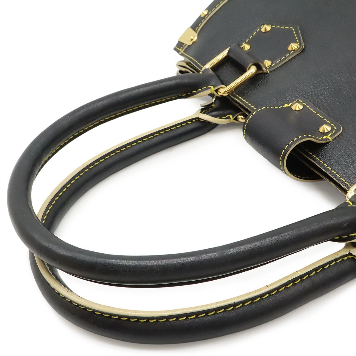 LOUIS VUITTON ルイ ヴィトン スハリ ファビュロー トートバッグ ハンドバッグ スタッズ レザー ノワール 黒 ブラック M91812｜詳細画像