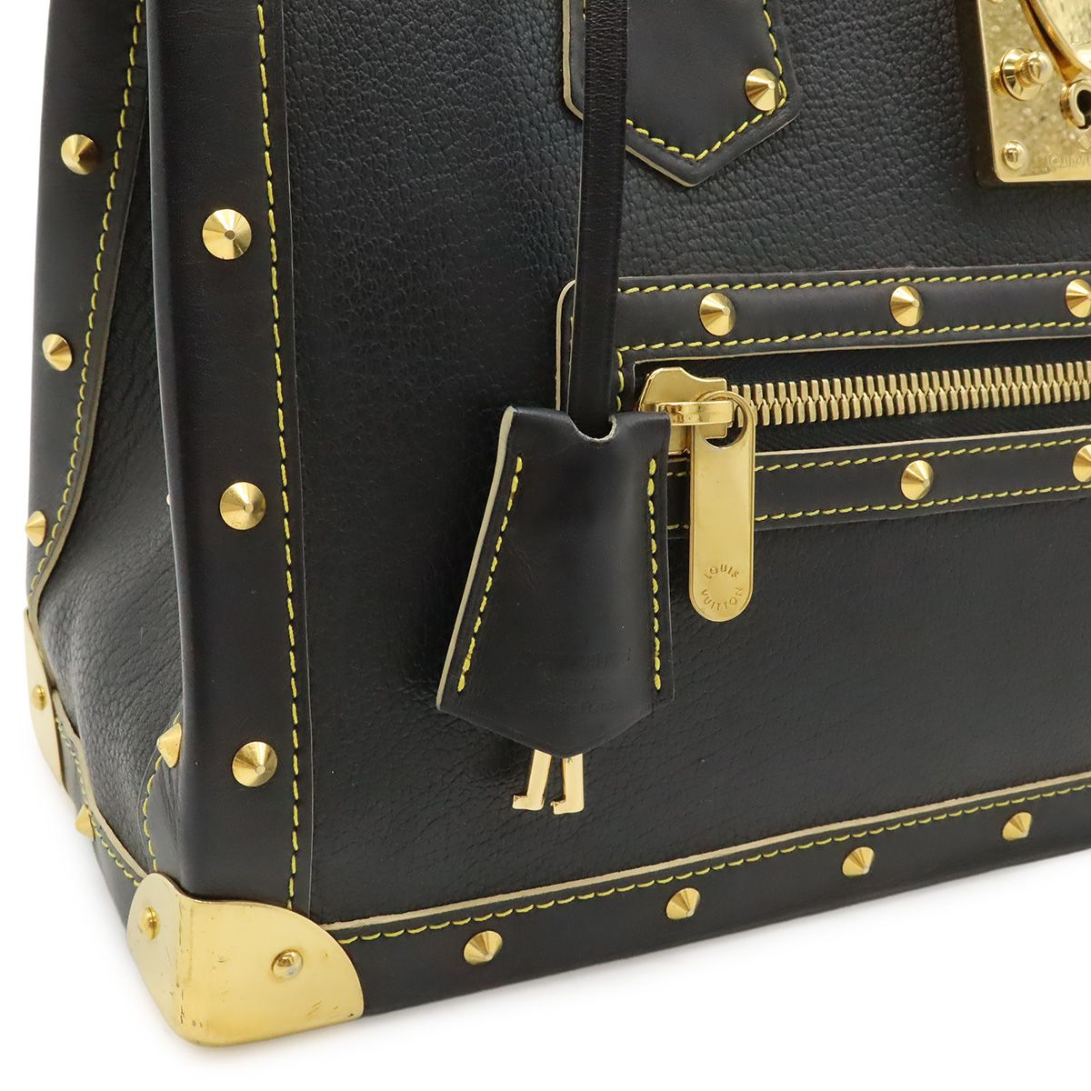 LOUIS VUITTON ルイ ヴィトン スハリ ファビュロー トートバッグ ハンドバッグ スタッズ レザー ノワール 黒 ブラック M91812｜詳細画像
