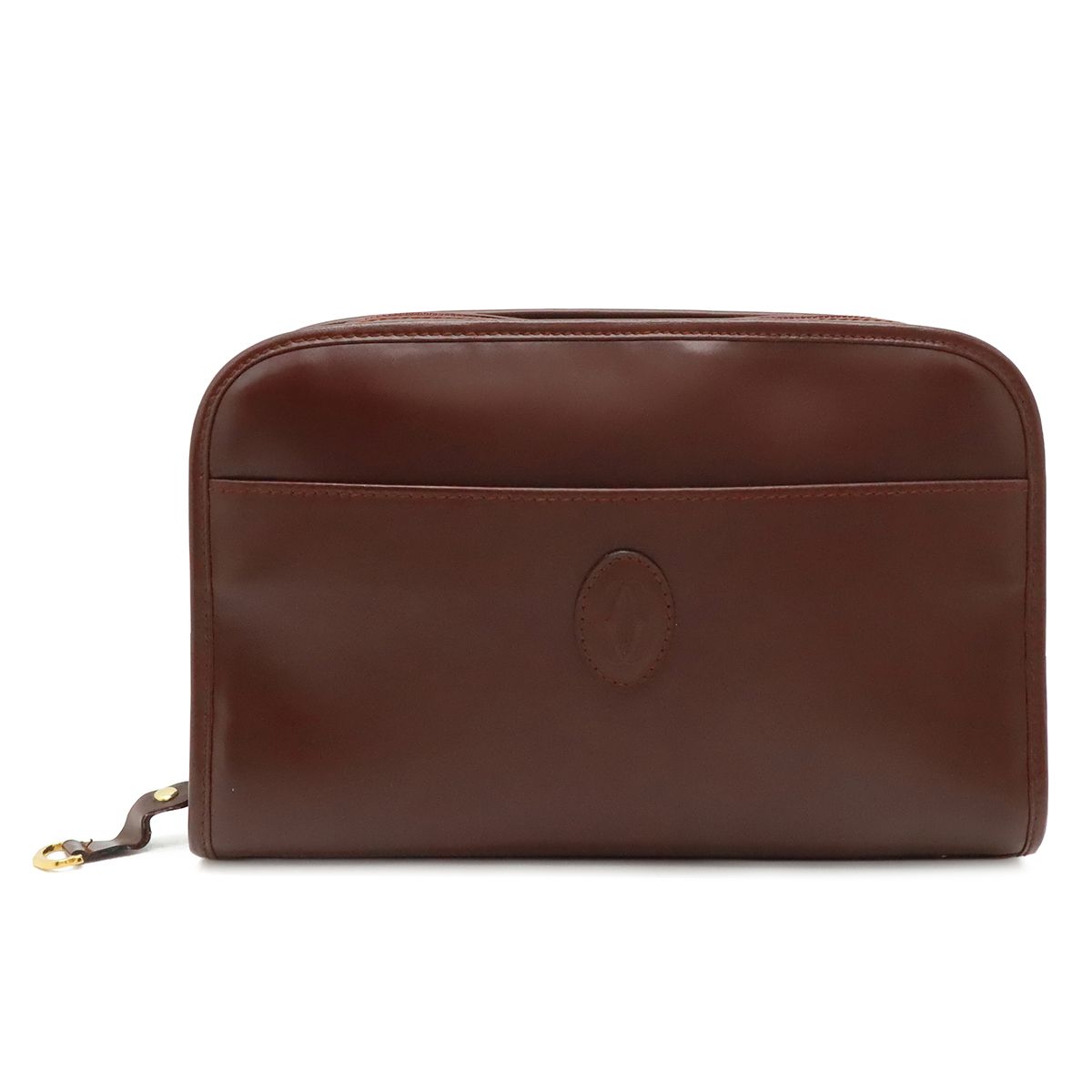 Cartier カルティエ マスト ドゥ カルティエ マストライン セカンドバッグ クラッチバッグ レザー ボルドー 赤 ゴールド金具
