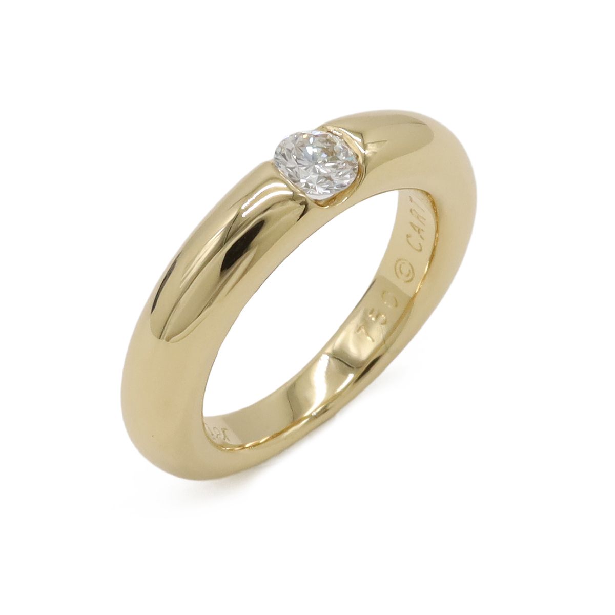 Cartier カルティエ エリプス ダイヤモンド リング 指輪 K18YG イエローゴールド 1PD D0.25ct #50 日本サイズ約10号