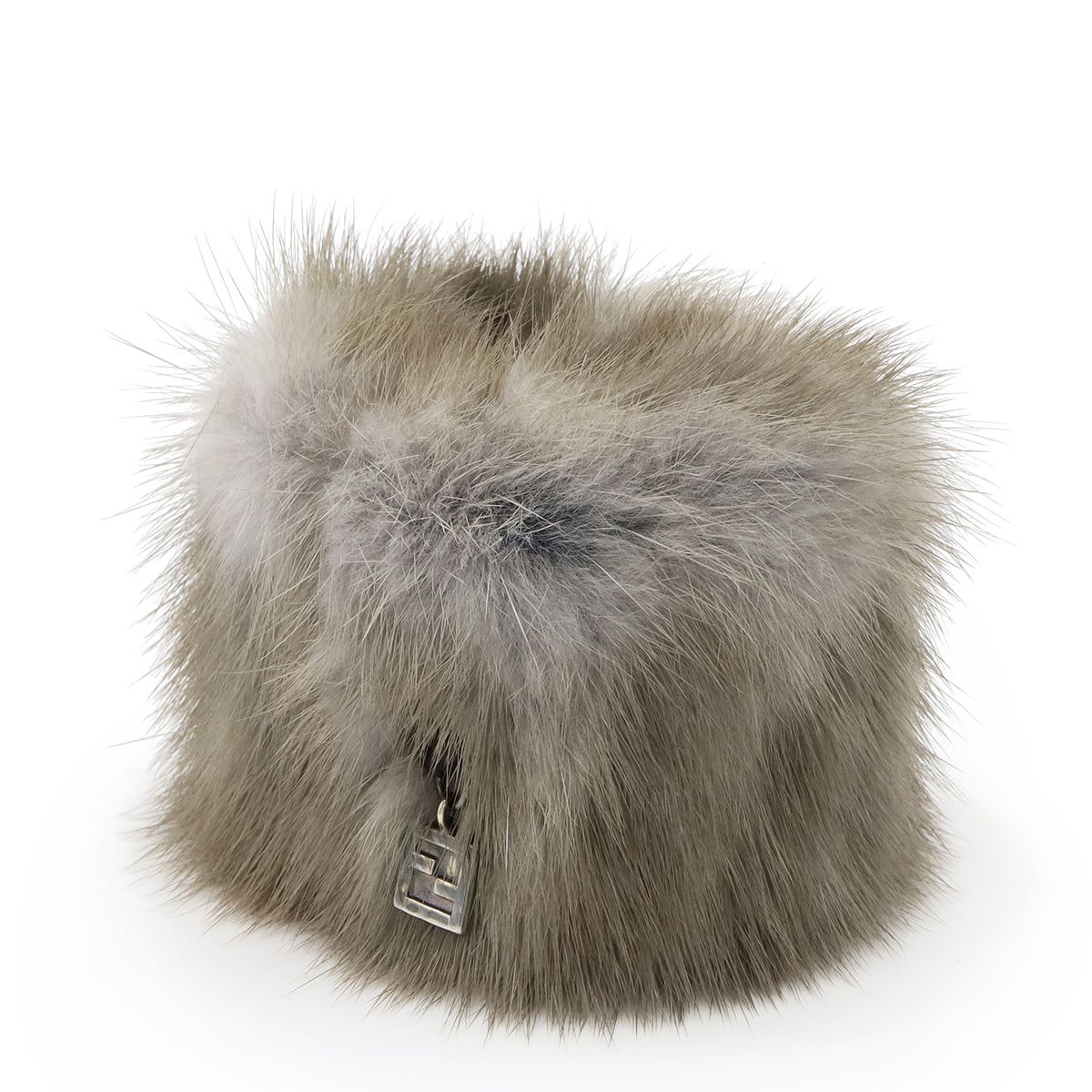 FENDI フェンディ リストバンド バングル アクセサリー ファー メタル グレー系