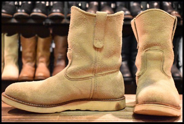 【10E 良品 04年】レッドウィング 8168 スエード ペコス ホーソーン アビレーン ラフアウト ベージュ ブーツ redwing pecos HOPESMORE【GF344】