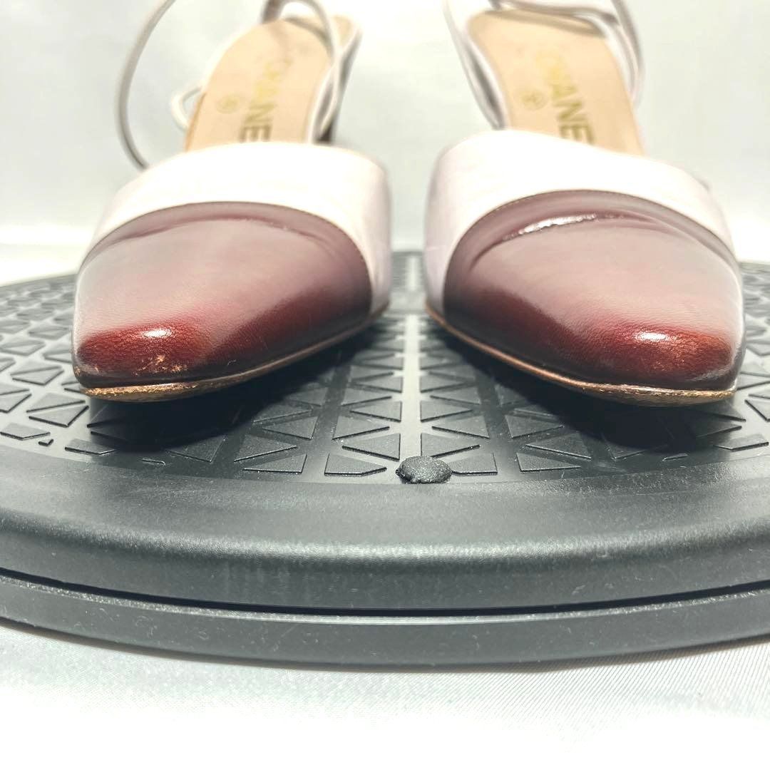 美品】CHANEL パンプス バイカラー ヒール スリングバッグ サンダル