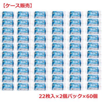 清潔習慣 植物発酵アルコール 除菌ウェットティシュ お出かけ用 22枚入×2個パック×60個 ケース販売
