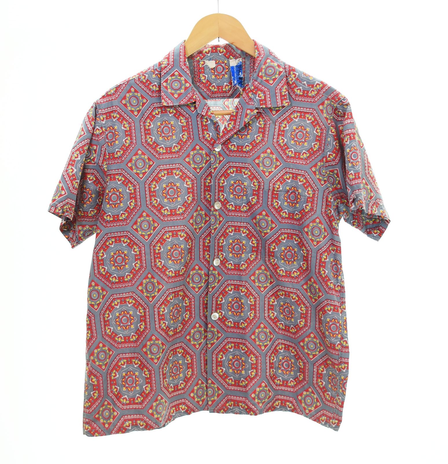 ヴィンテージ Vintage 60's スイム メイツ SWIM MATES オープン カラー ボックス シャツ ショートスリーブ OPEN COLLAR BOX SHIRTS S/S 60年代 開襟 半袖シャツ レッド Mサイズ 103MT-4892