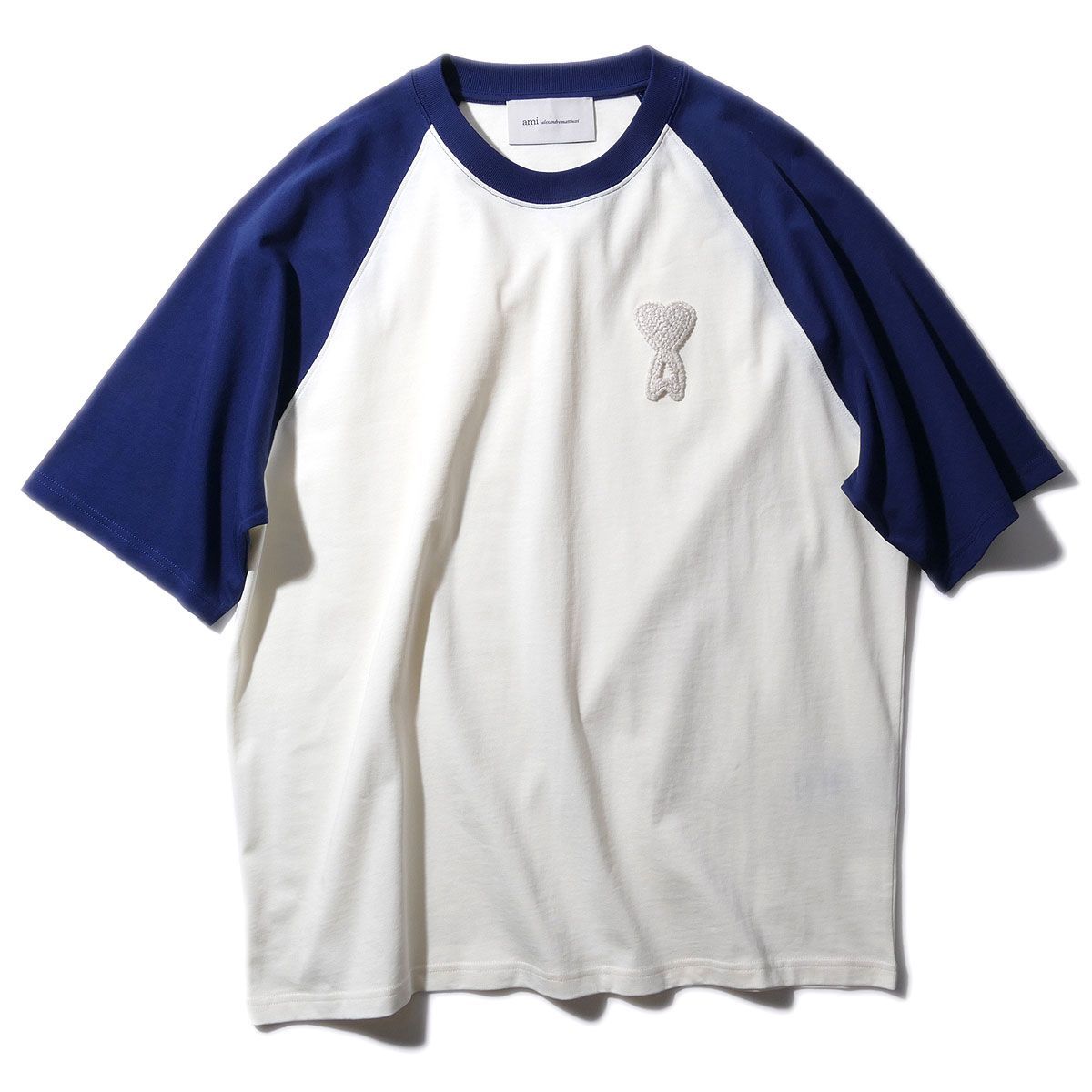 AMI PARIS アミパリス Ami de Coeur ニットパッチTシャツ UTS379 A027クリーム メンズ レディース ユニセックス 半袖 カットソー ロゴ クルーネック おしゃれ 2026SS 2026年春夏