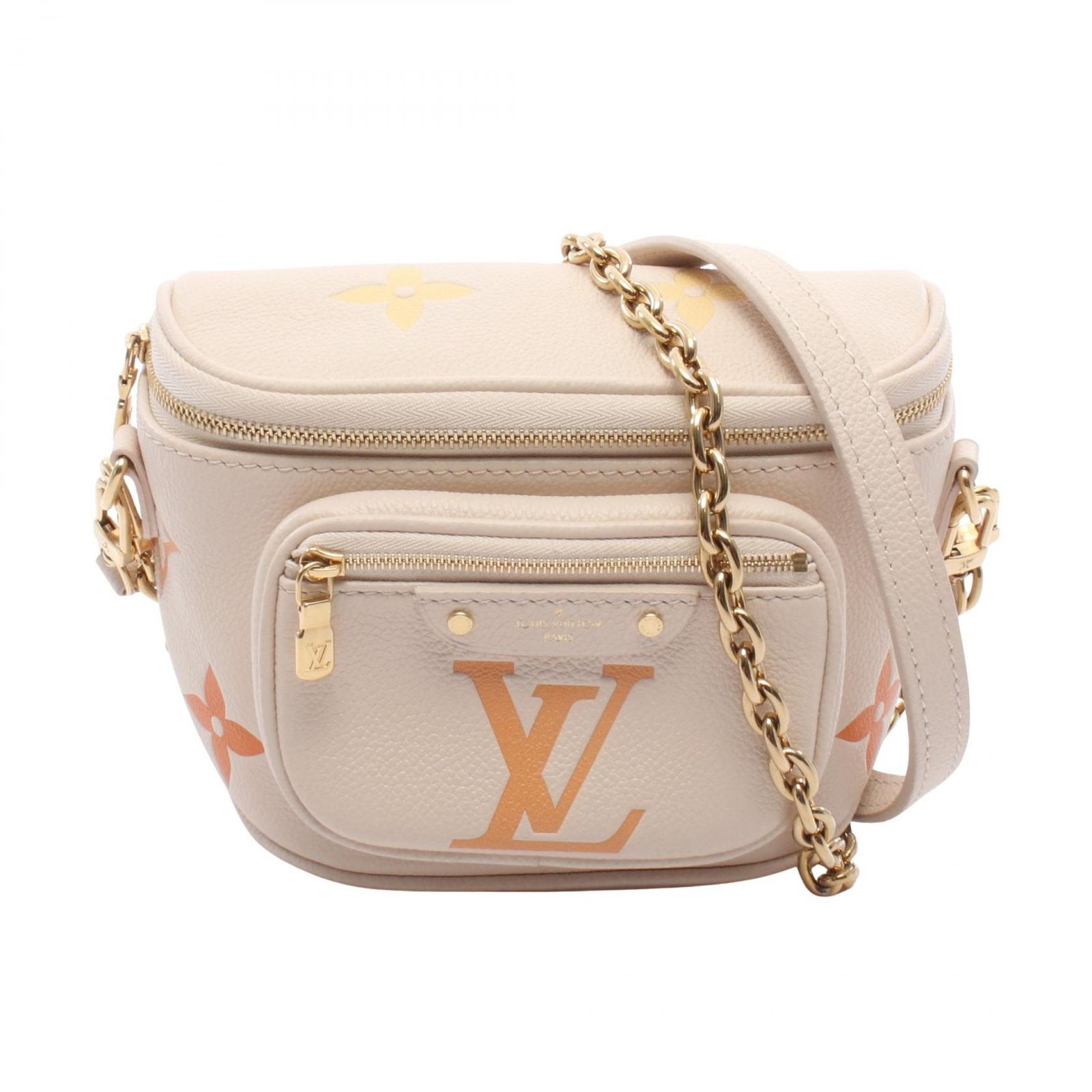 LOUIS VUITTON ルイ・ヴィトン ミニ バムバッグ モノグラムアンプラントバイカラー オレンジマルチ 2WAY ショルダーバッグ