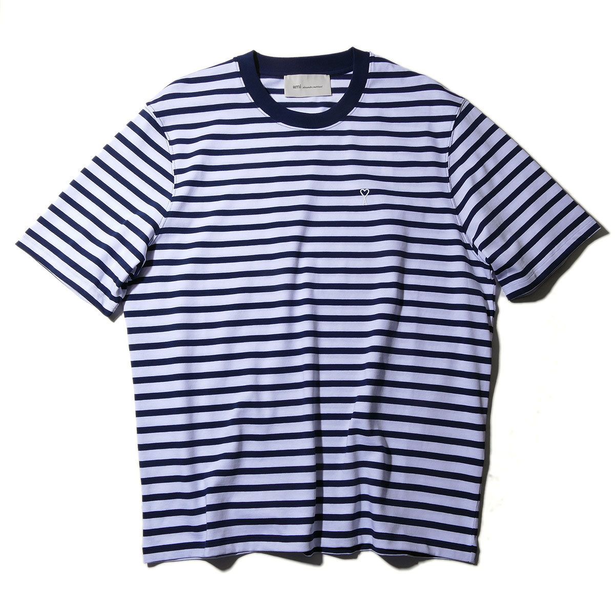 AMI PARIS アミパリス マリンボーダー Ami de Coeur Tシャツ UTS374 メンズ レディース ユニセックス 半袖 カットソー ロゴ クルーネック おしゃれ 2026SS 2026年春夏