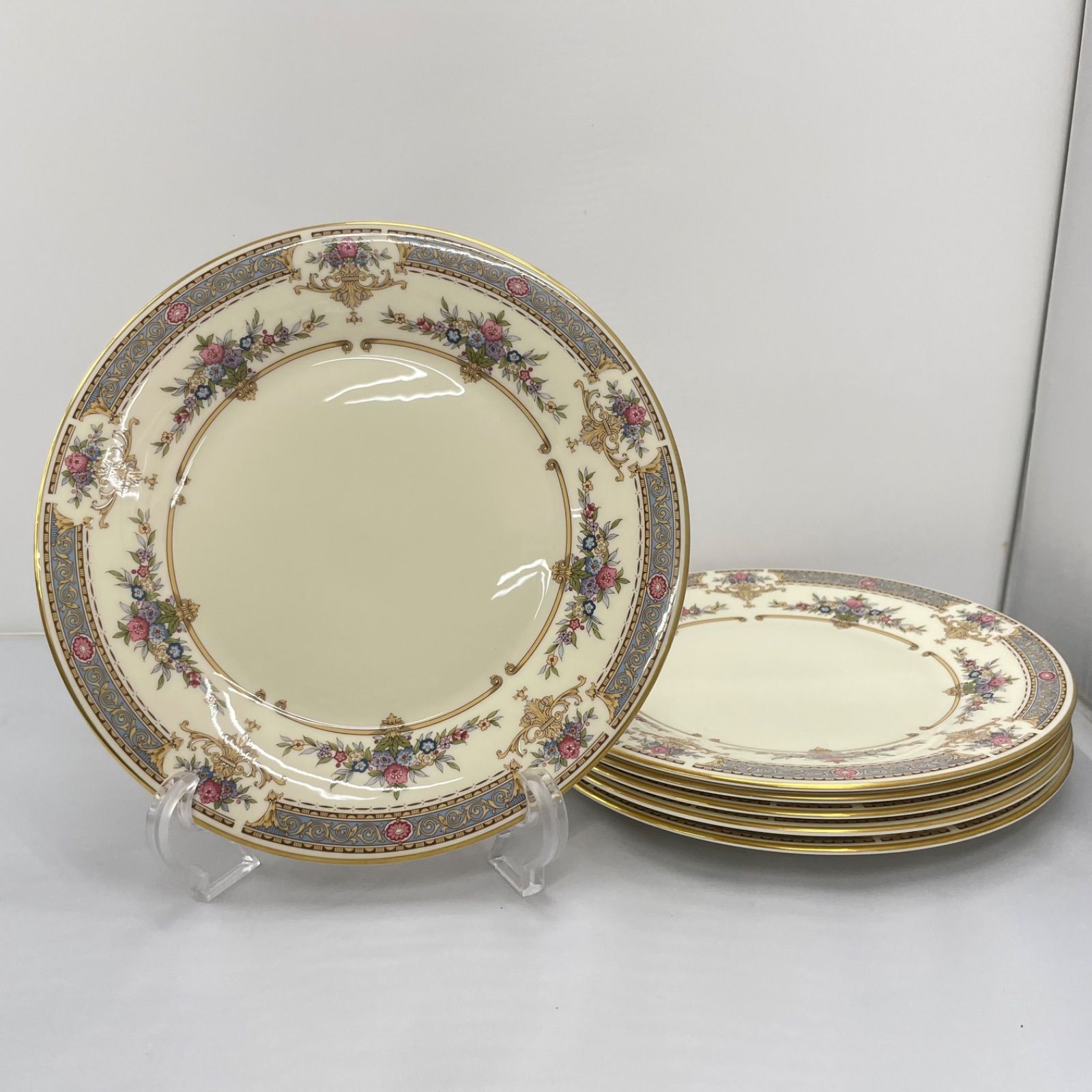 【中古美品】 MINTON ミントン ペルシアンローズ プレート皿 直径230mm 6枚セット ボーンチャイナ 1979年 英国製 平塚店