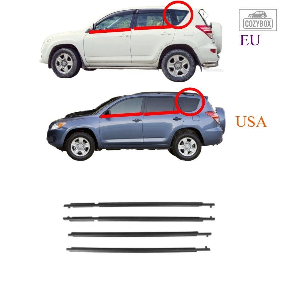 4 個 91 cm窓ゴム外側 トヨタ RAV4 2008-2012 ガラス プロテクターウェザー ストリッ