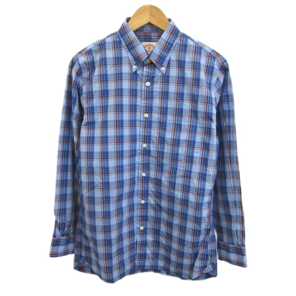 ブルックスブラザーズ BROOKS BROTHERS シャツ 長袖 チェック柄 シャツ S 青 ブルー ボタンダウンカラー 長袖 トップス 4040-1108-00456 /YU ■GY03