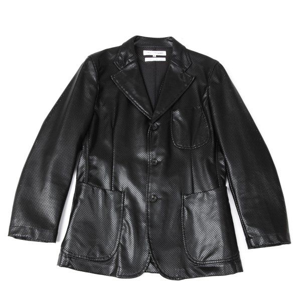 コムデギャルソンシャツCOMME des GARCONS SHIRT フェイクレザーパンチングジャケット 黒S