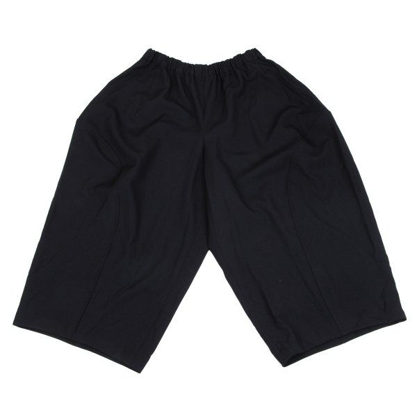 コムデギャルソンCOMME des GARCONS ウールギャバカーブ切替ワイドパンツ 紺L