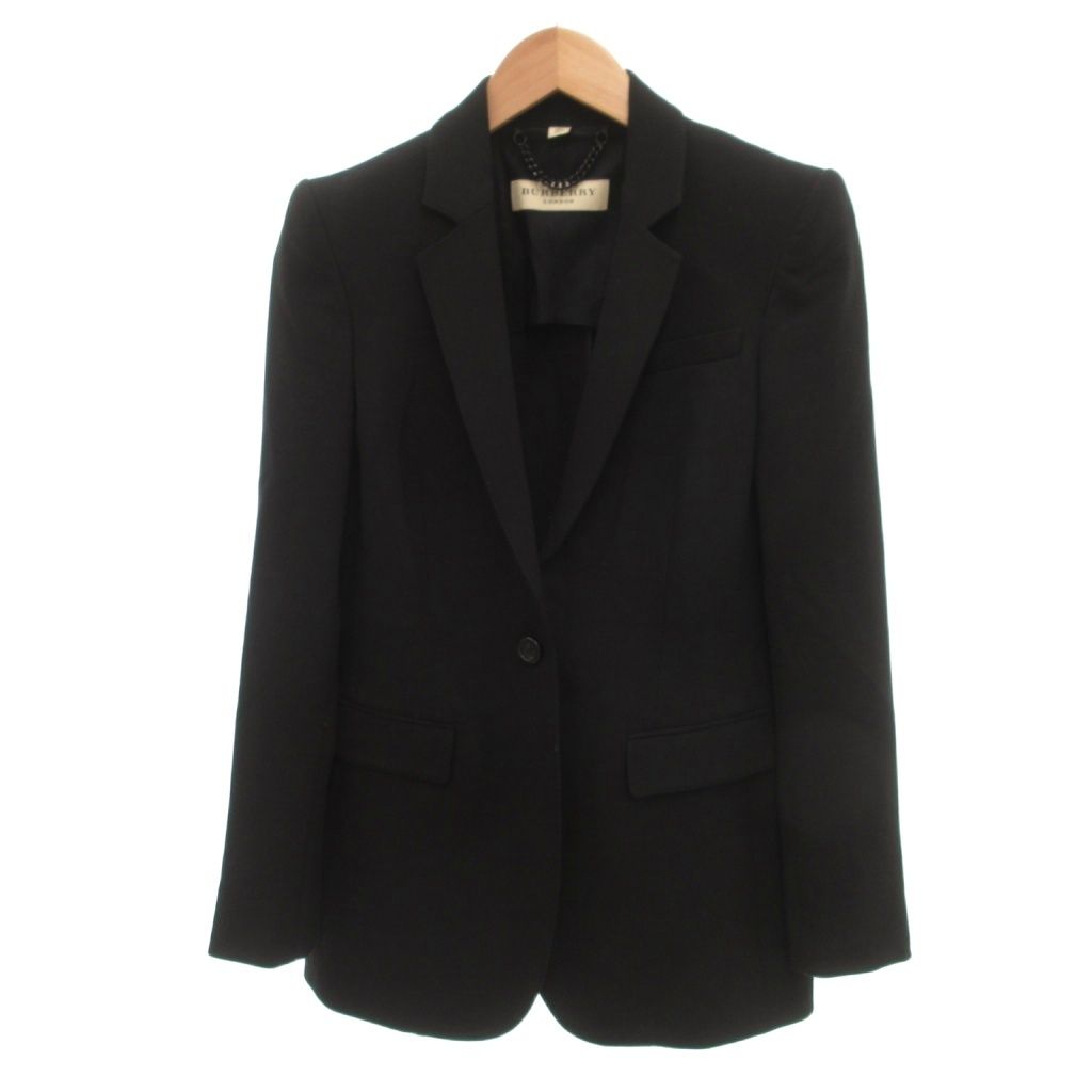 バーバリー ロンドン BURBERRY LONDON 美品 テーラードジャケット 38 黒 ブラック シングル 背抜き 1B センターベント /SJ ■GY12