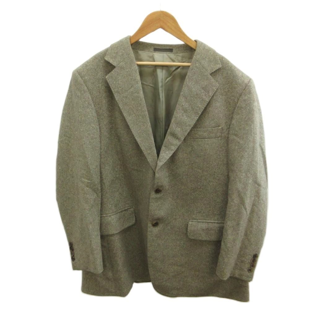 バーバリー BURBERRY テーラードジャケット カシミヤ シングル 2B 総裏地 肩パッド 100-94-170 BB5 XL-2XL ベージュ /XZ