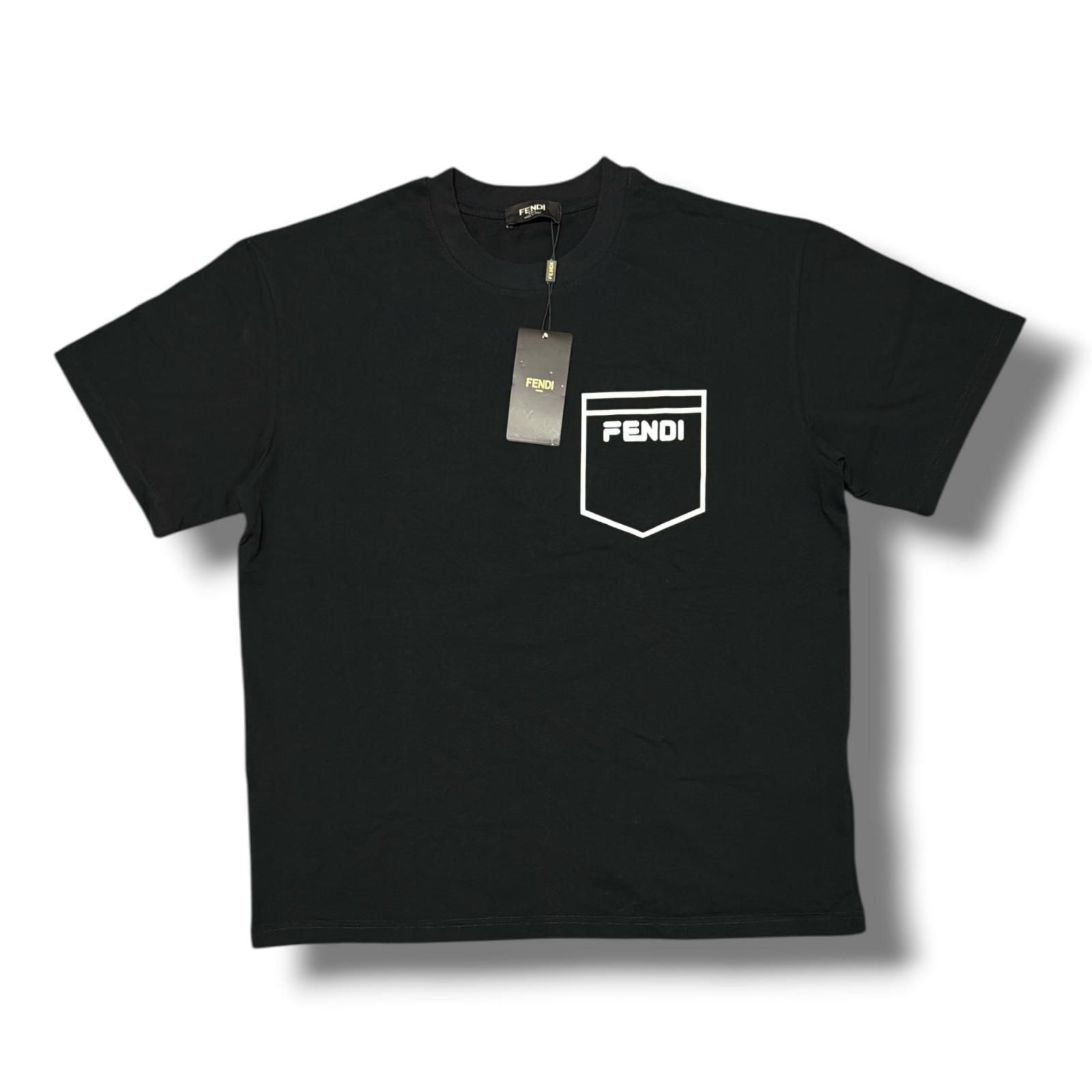 FENDI プリントTシャツ 半袖カットソー フェンディ FAF532A5AP ブラック XL （1873M）