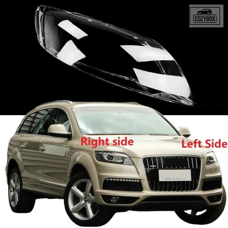 アウディ Q7 2006 - 15 ヘッドライトレンズ カバー ヘッドランプシェルクリアガラスラ