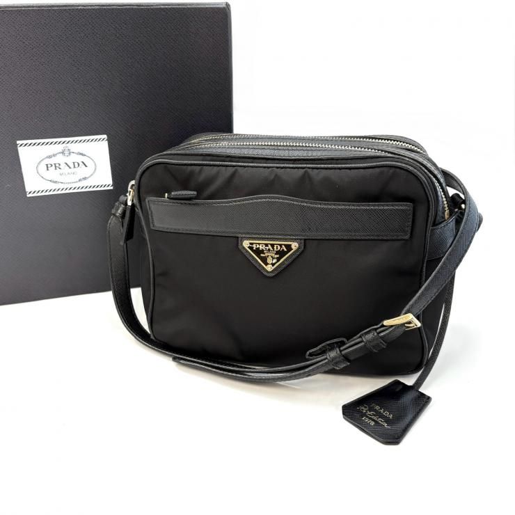 プラダ PRADA ショルダー 1BH218 ブラック サフィアノ リナイロン