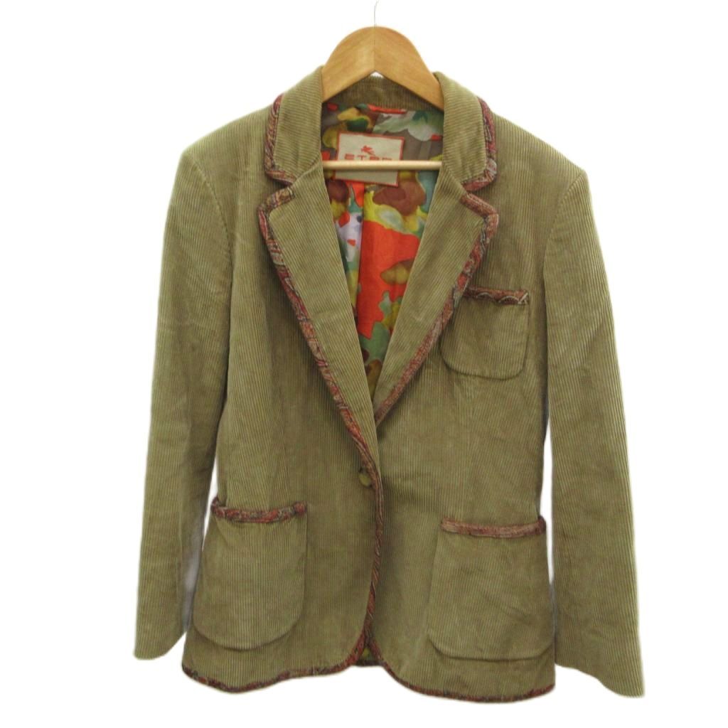 エトロ ETRO テーラードジャケット コーデュロイ ウール混 シルク混