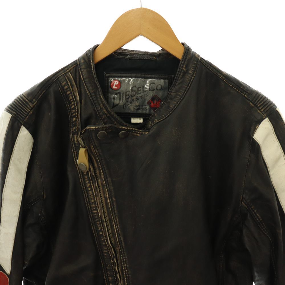 ディーゼル DIESEL HIGH SPEED ライダース レザー ジャケット ジップ