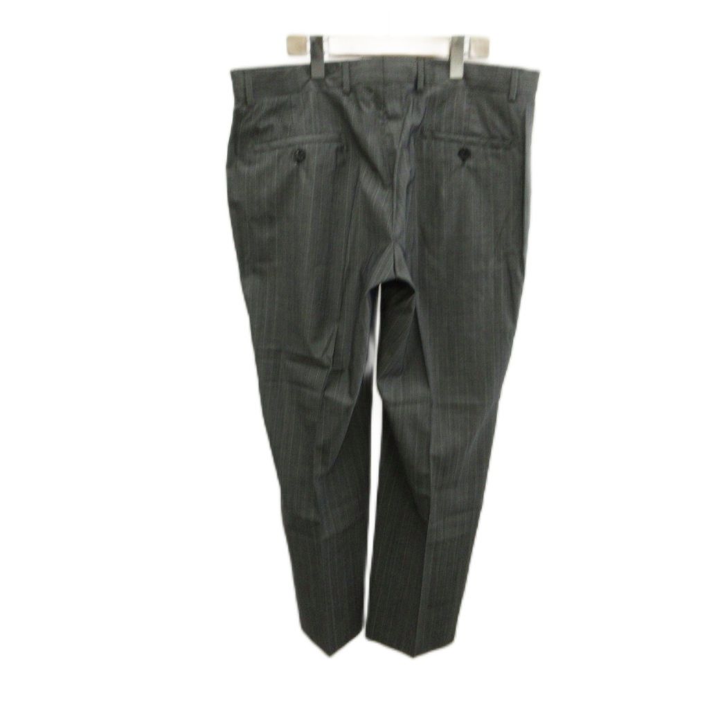 エンポリオアルマーニ EMPORIO ARMANI JOSH LINE スーツ セットアップ 上下 テーラードジャケット ウール シルク混 シングル 2B 総裏地 肩パッド パンツ スラックス ストライプ 54 XXL グレー /XZ ■GY50