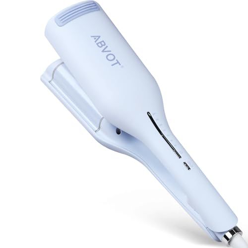 ABVOT <深U型>ウェーブアイロン36? 花の季節 ヘアアイロン カール 5S-11Sリマインダーカールアイロン 140℃?200℃ 韓国風カールヘアアイロン 六千万級マイナスイオン吹出 PSE認証済 日本語取扱説明書付き（クリーミーブル 1230c746