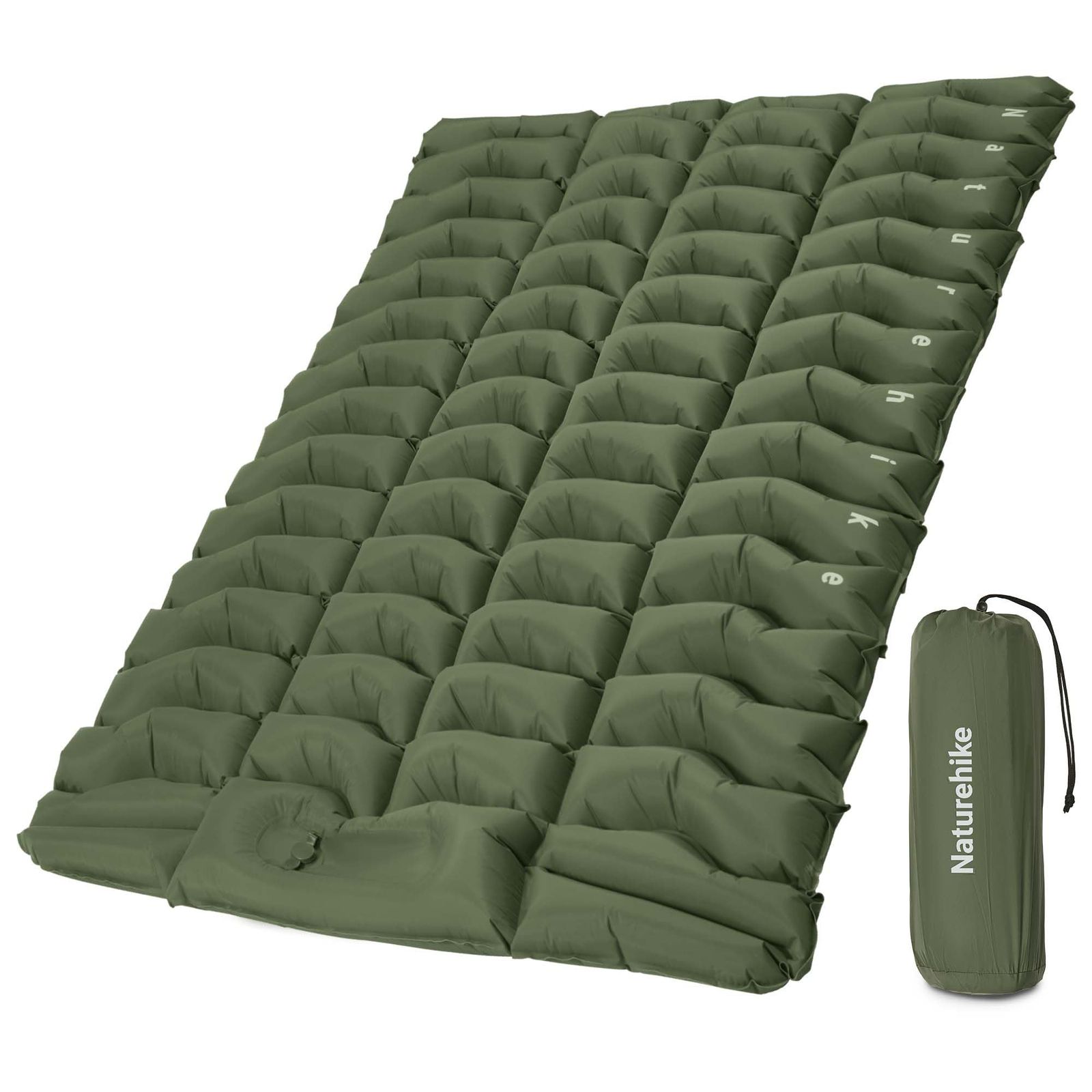 Naturehike エアーマット キャンプ マット【足踏み式 厚手9.5CM】エアマット コンパクト 枕付き/枕なし 9.5CM 厚さ 断熱 R値1.8 防水 耐久 キャンプ用 テント用 車中泊 防災 登山 お花見に 持ち運び便利 簡単収納 超軽量 収納袋付