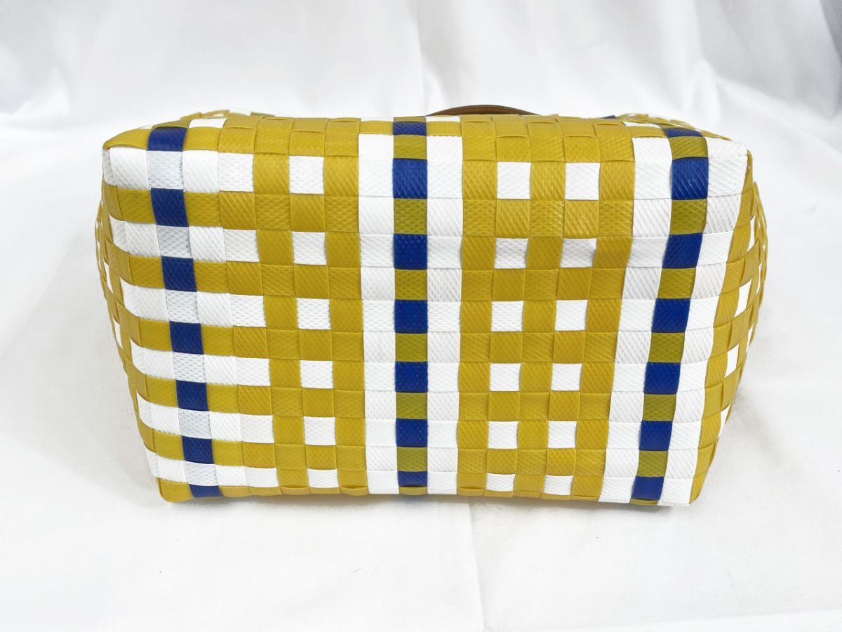 マルニ　カゴバッグ　メルカドバッグ　美品 MARNI マルニ ピクニックバッグ メルカドバッグ カゴ バッグ 黄