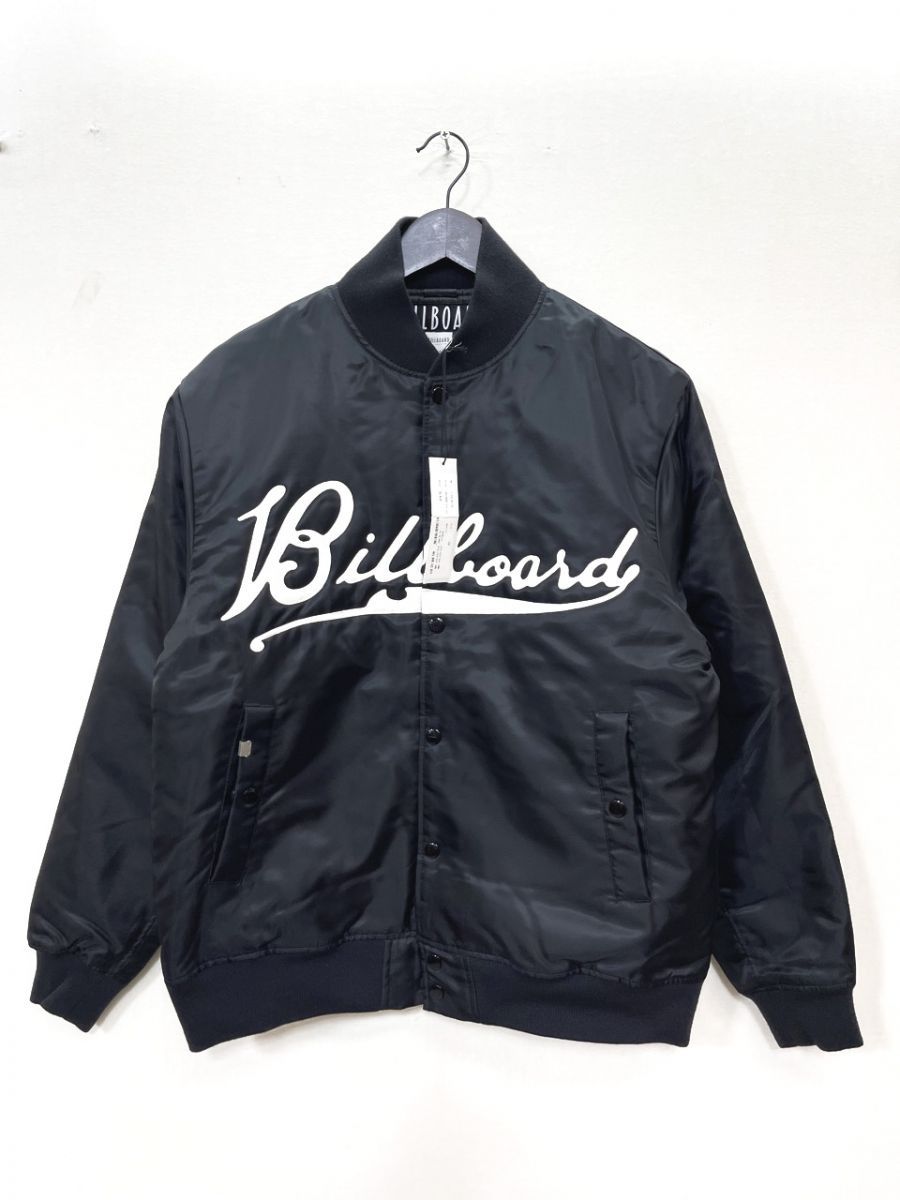 美品 BILLBOARD ビルボード VARSITY JACKET ブルゾン スタジャン ジャケット size38(M)/黒 ◆■◎メンズ