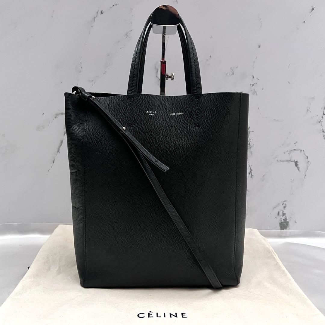 ◇美品◇セリーヌ　フィービー期バーティカルカバスモール　レザー　ブラック