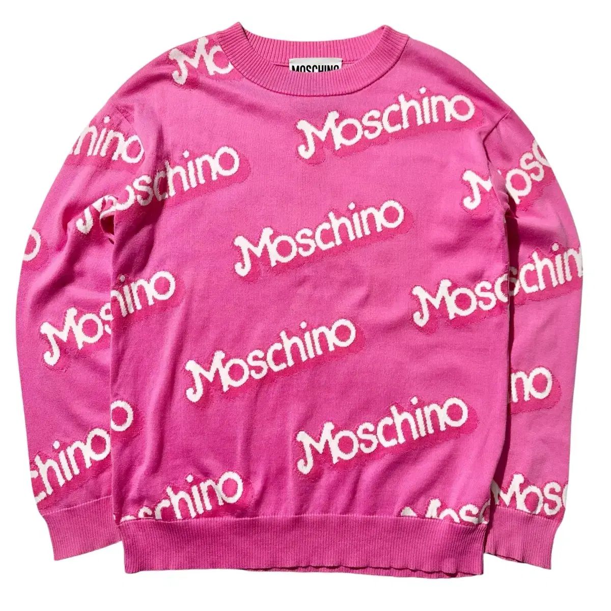 レディースS-M 正規品 Moschino モスキーノ ロゴ パータン バービー ニット