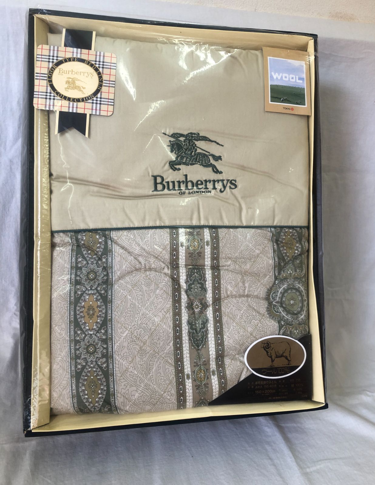 BURBERRY】○バーバリー肌掛け布団 羊毛肌掛け布団 綿100％/ウール100