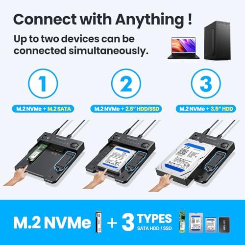 GRAUGEAR NVMe M.2 & SATA SSD/HDD ハードドライブドッキングステーション、USB-C 10Gbps NVMeリーダー、SATA to M.2 NVMe Cloner、2.5/3.5ハードドライブエンクロージャーク b5ba6587 GRAUGEAR NVMe M.2 & SATA SSD/HDD ハードドライブドッキングステーション、USB-C 10Gbps NVMeリーダー、SATA to M.2 NVMe Cloner、2.5/3.5ハードドライブエンクロージャーク b5ba6587